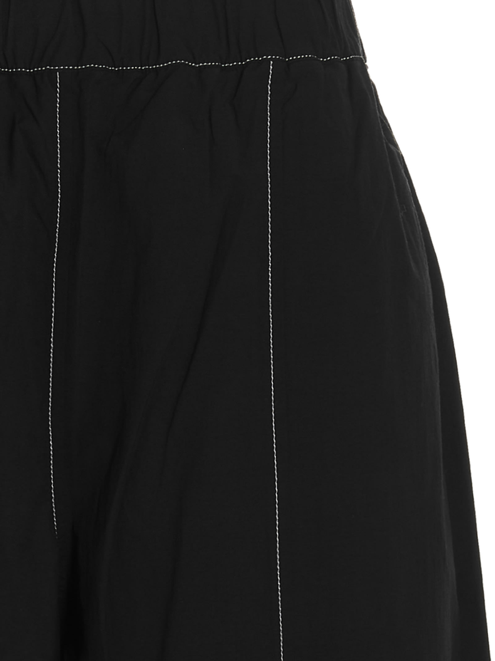 Shop Ganni Elasticated Curve Pants In Black