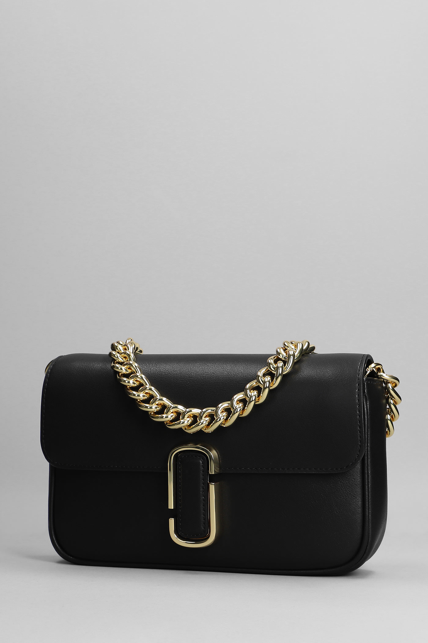 MARC JACOBS THE SHOULDER BAG SHOULDER BAG IN BLACK LEATHER 