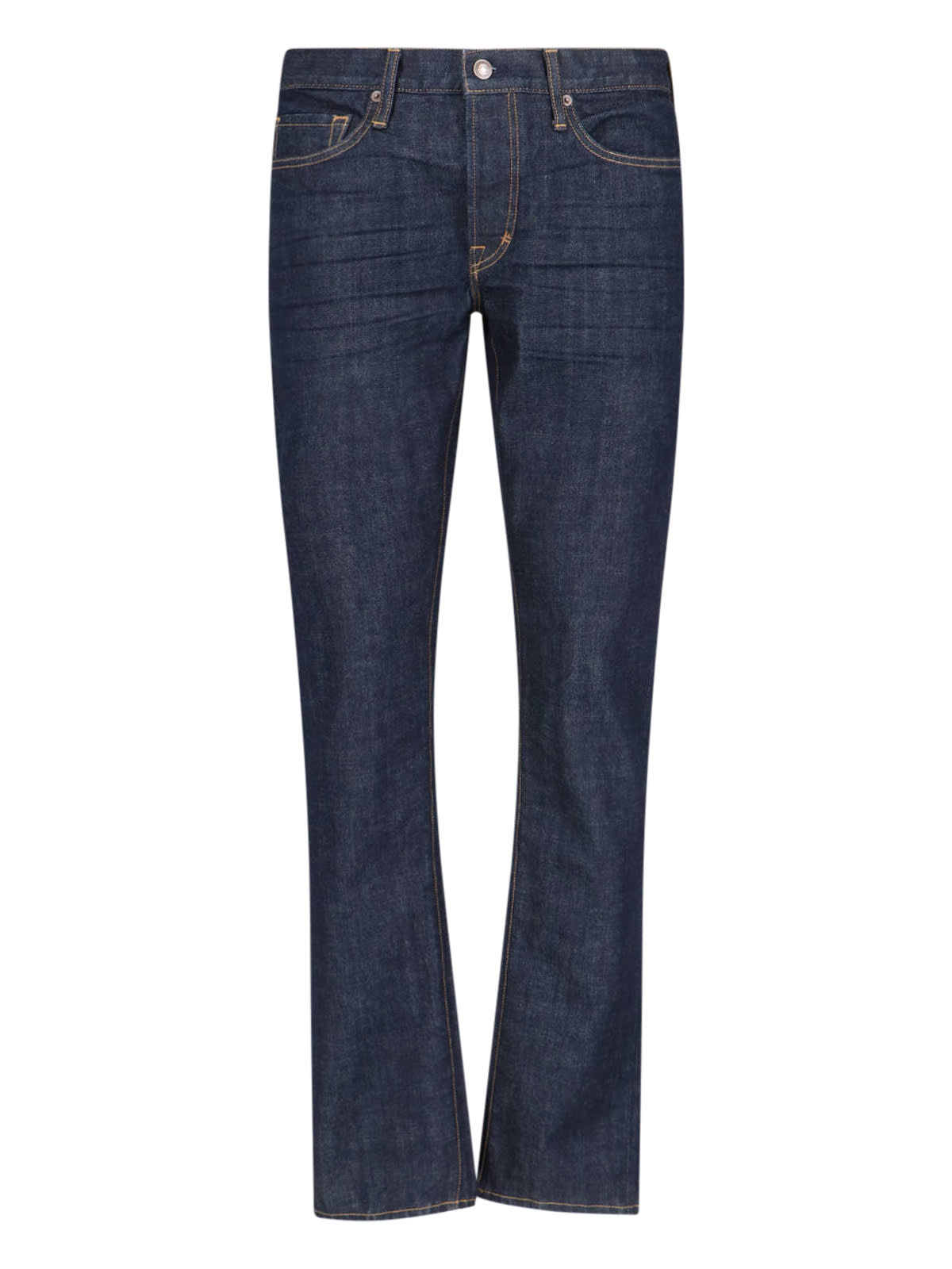 Tom Ford Contrast-stitching Straight-leg Jeans In Blue