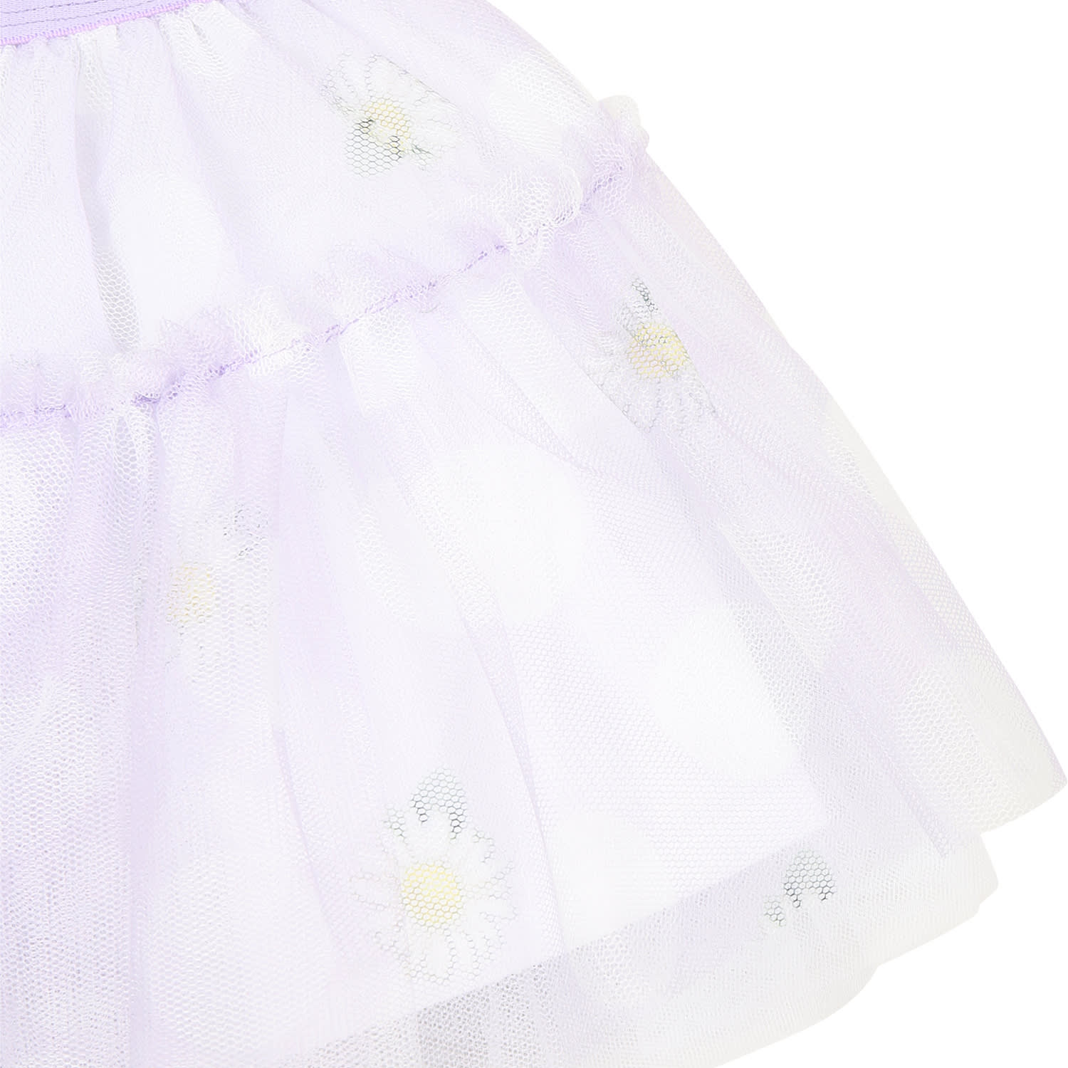 Shop Monnalisa Purple Skirt For Baby Girl With Daisy Print In Violet