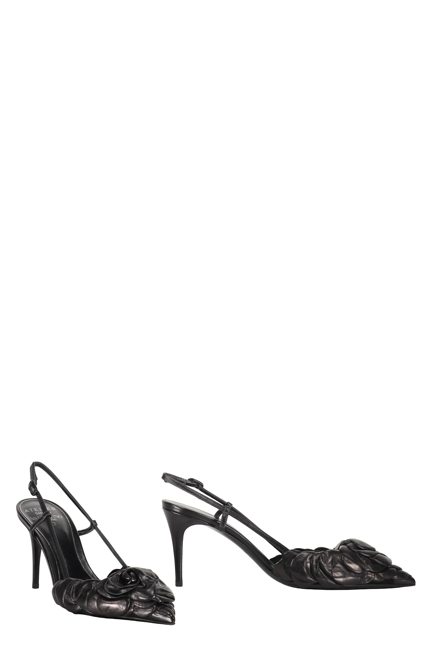 Valentino 80mm Atelier Slingback Pumps In Black