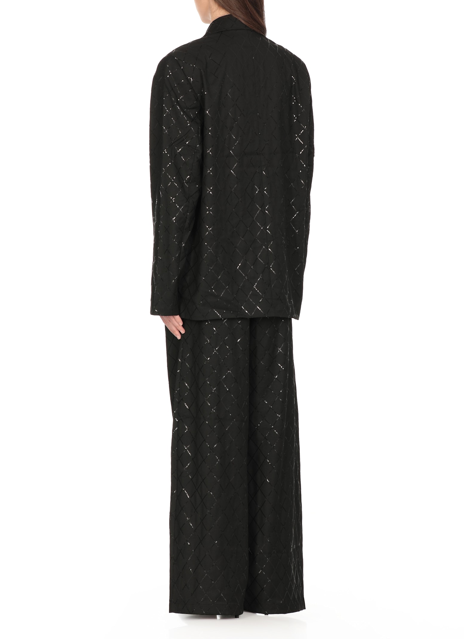 Rotate Birger Christensen Rotate Oversized Sequin-studded Blazer In Black