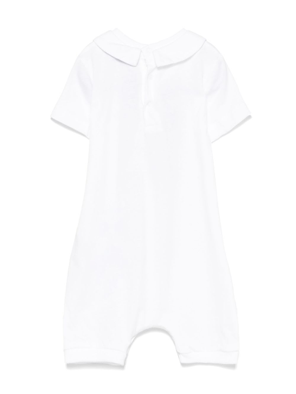 Moschino Kids Leo Teddy Print Romper In White