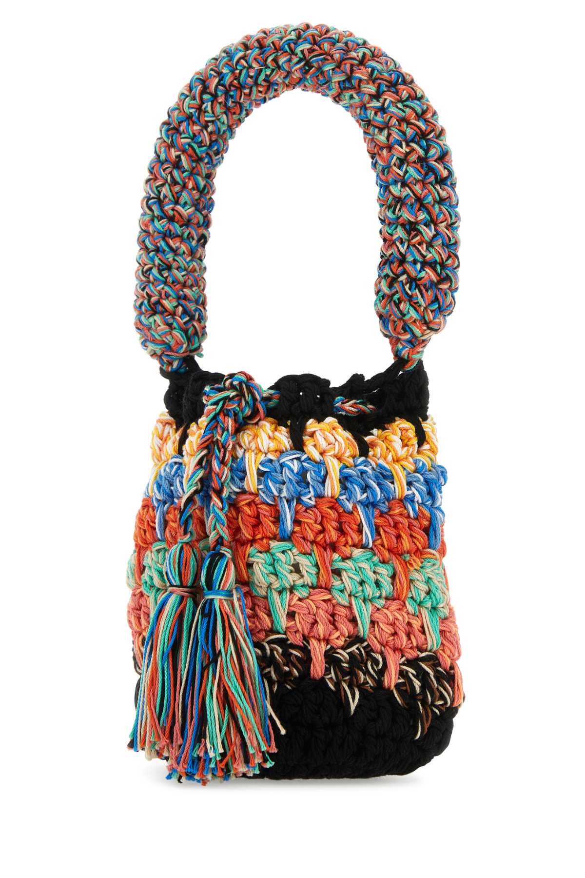 Shop Alanui Multicolor Crochet Handbag In 8400