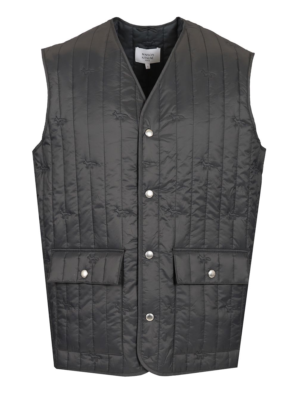 Maison Kitsuné Quilted Vest In Technical Fabric