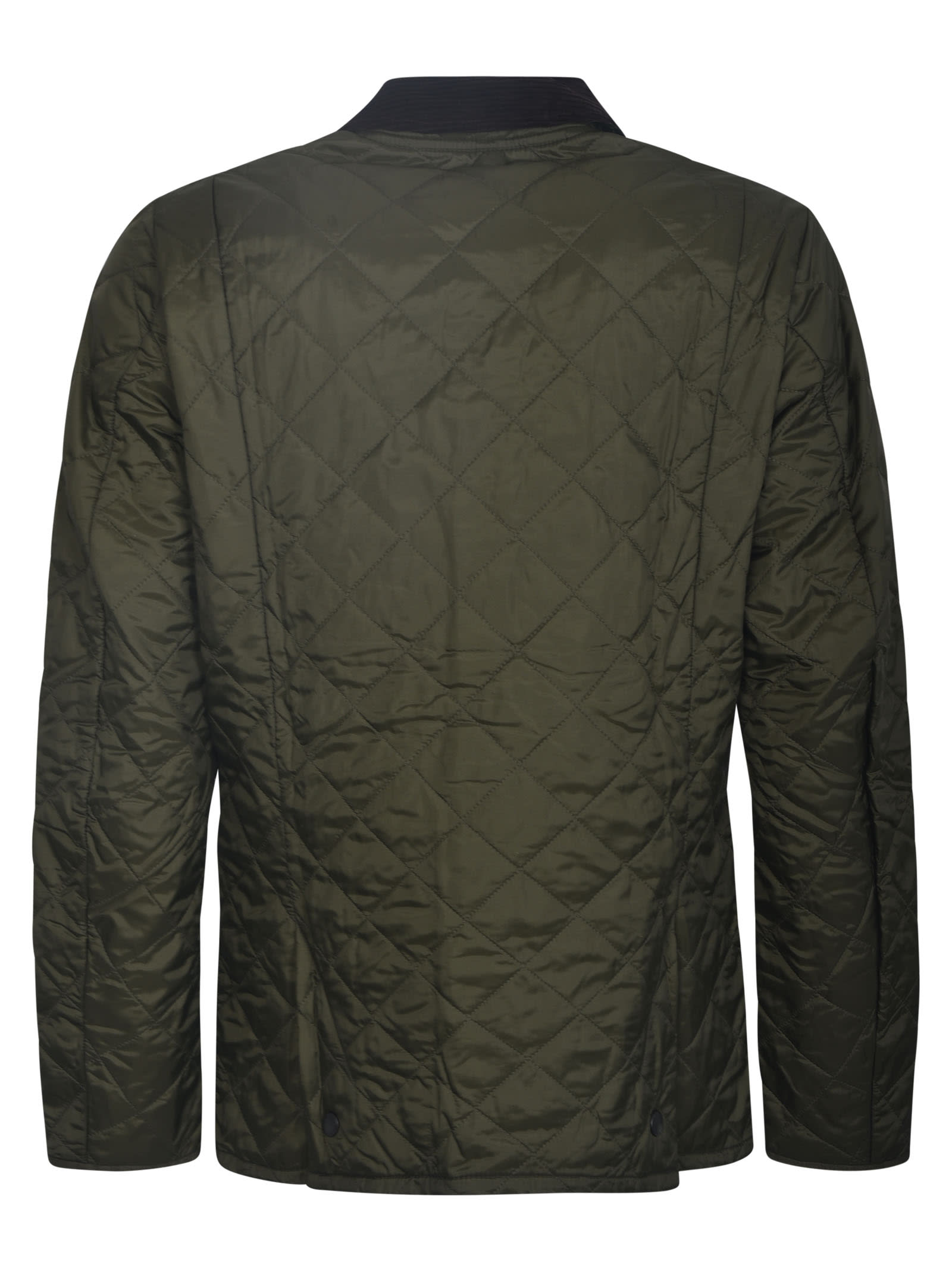 Shop Barbour Quilted Buttoned Jacket In Olive