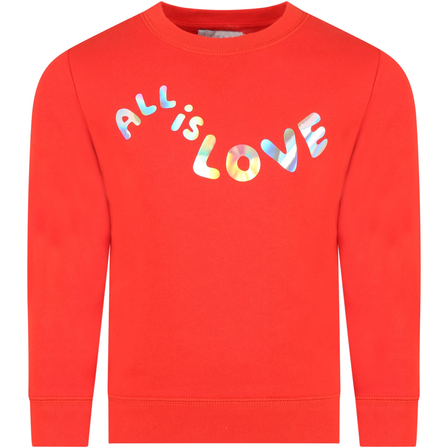 Stella McCartney Kids Red Sweatshirt For Girl With Writing