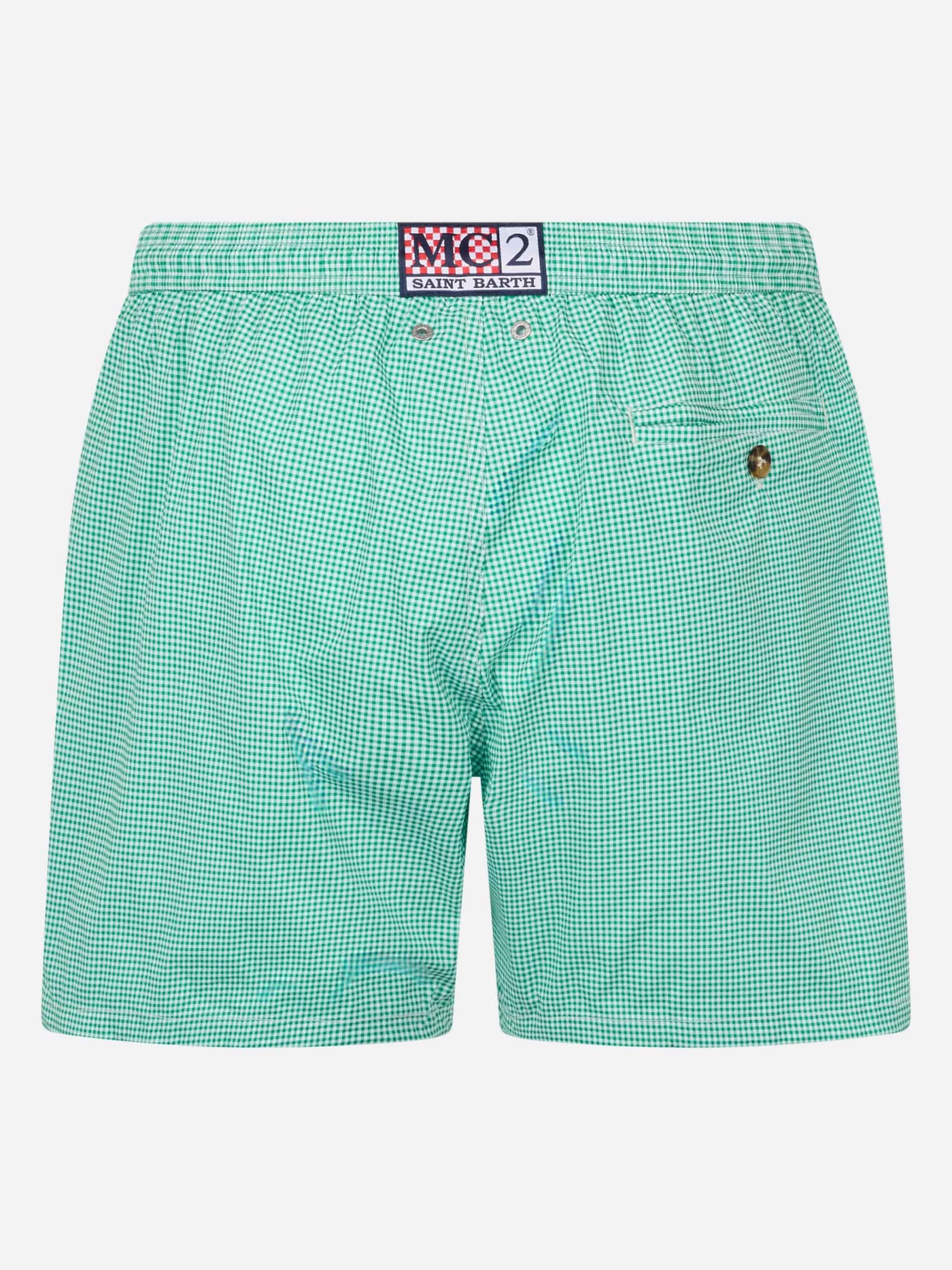 MC2 SAINT BARTH MAN COMFORT LIGHT SWIM SHORTS WITH GINGHAM PRINT