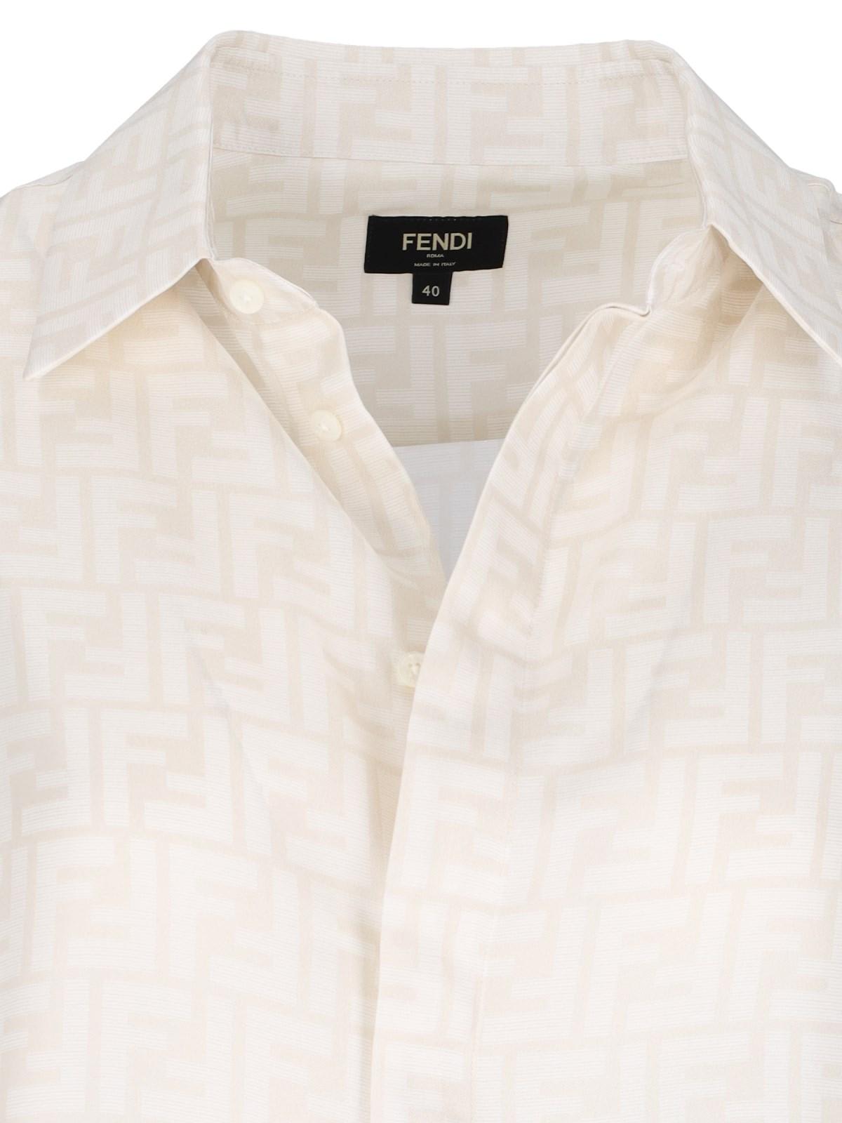 Shop Fendi Ff Silk Shirt In Blue