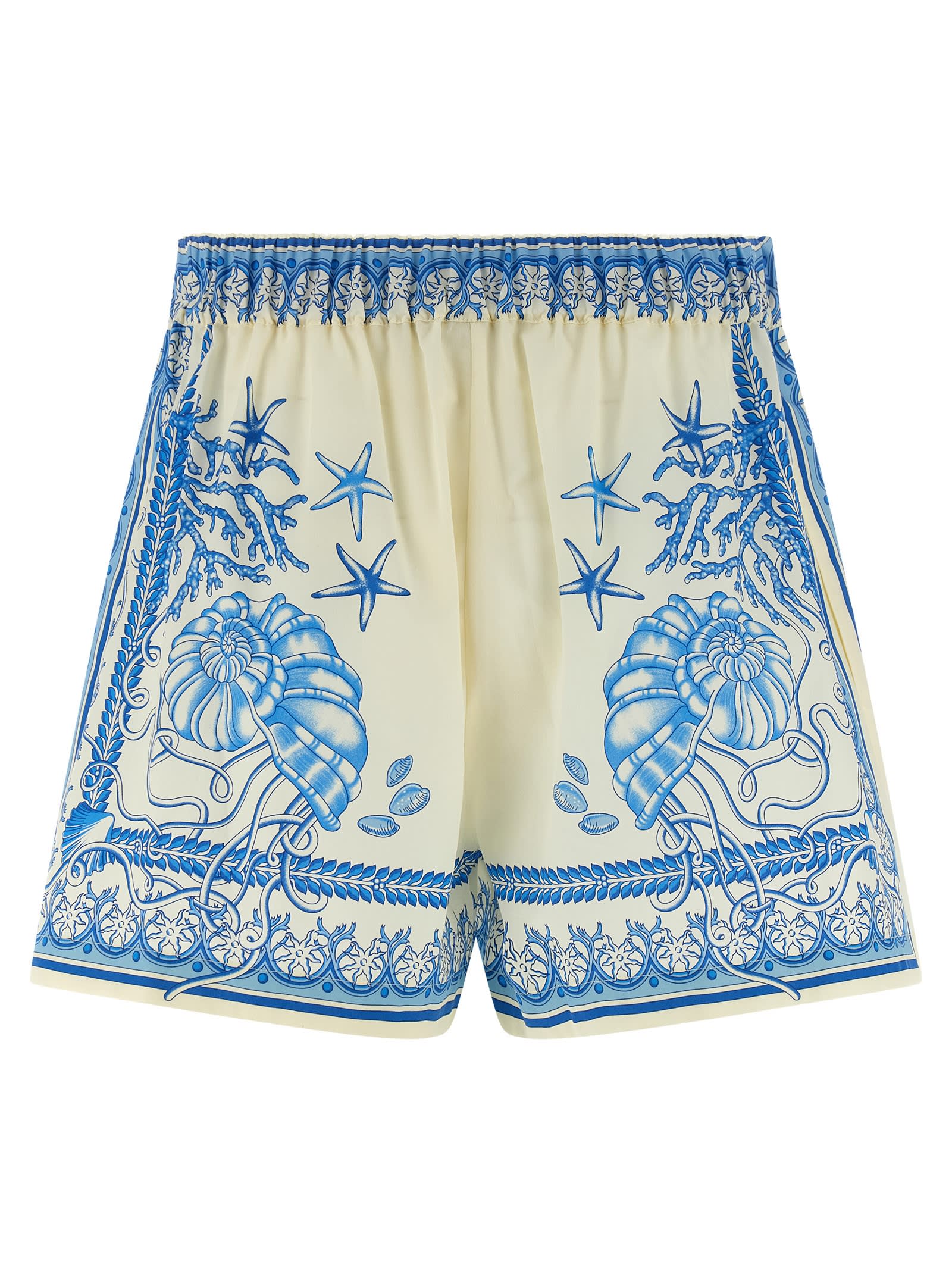 Versace Barocco Shorts In Blue