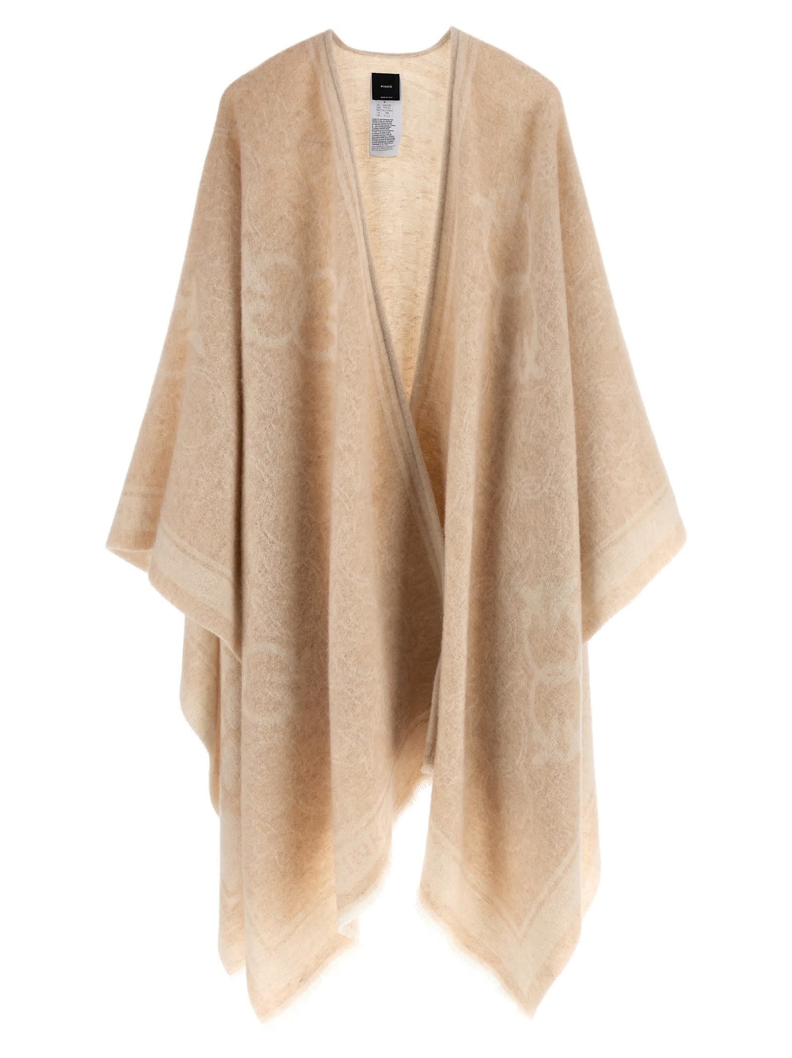 Pinko Croatia Draped Lightweight Soft Texture Jacket In Neutral