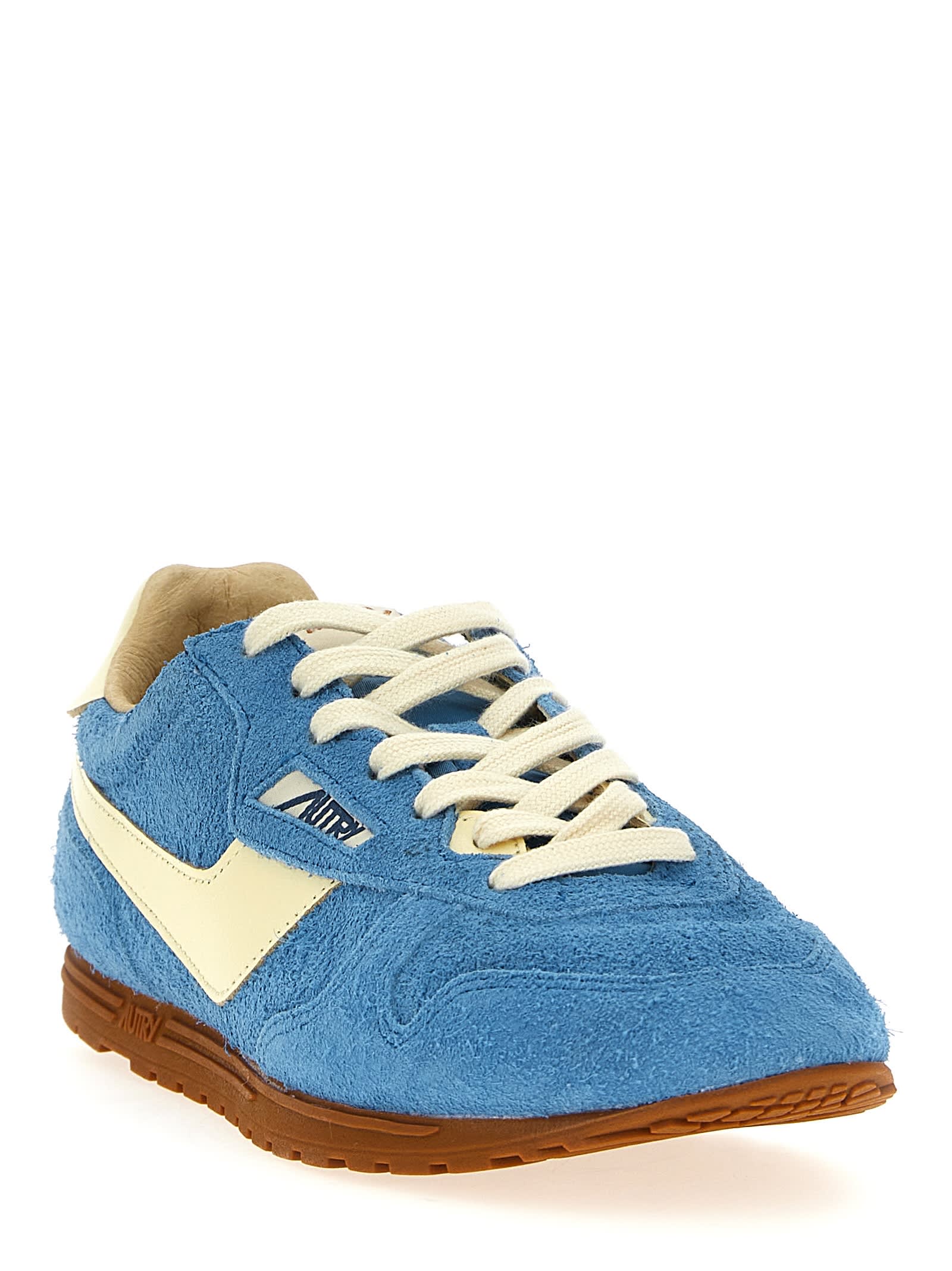 Autry Windspin Sneakers In Suede And Kyoto Leather And Rutabaga In Blue