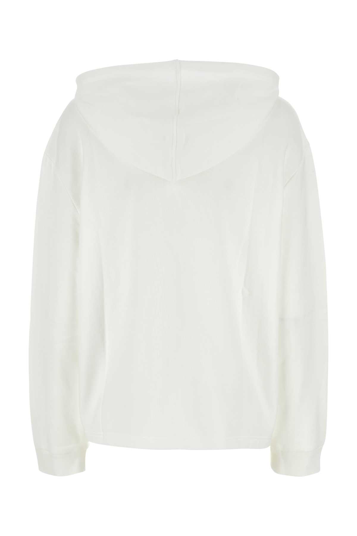 Shop Prada White Cotton Sweatshirt In Bianco