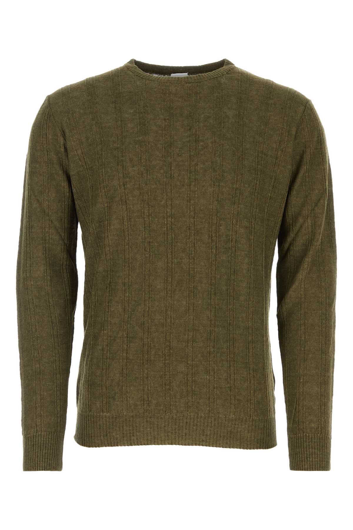 Military Green Linen Sweater