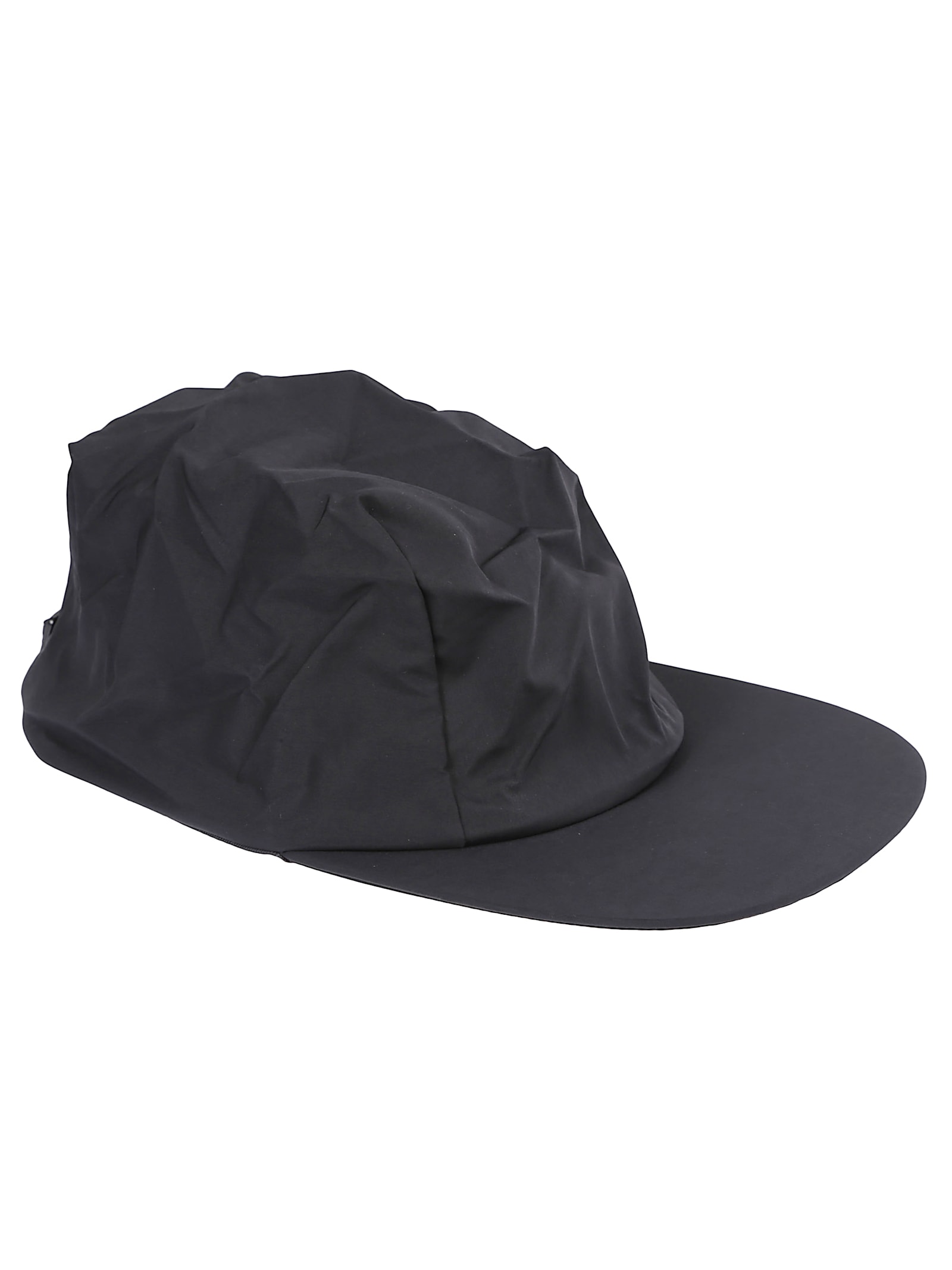 Issey Miyake Structured Cap With Pleated Details And Adjustable Strap In Black