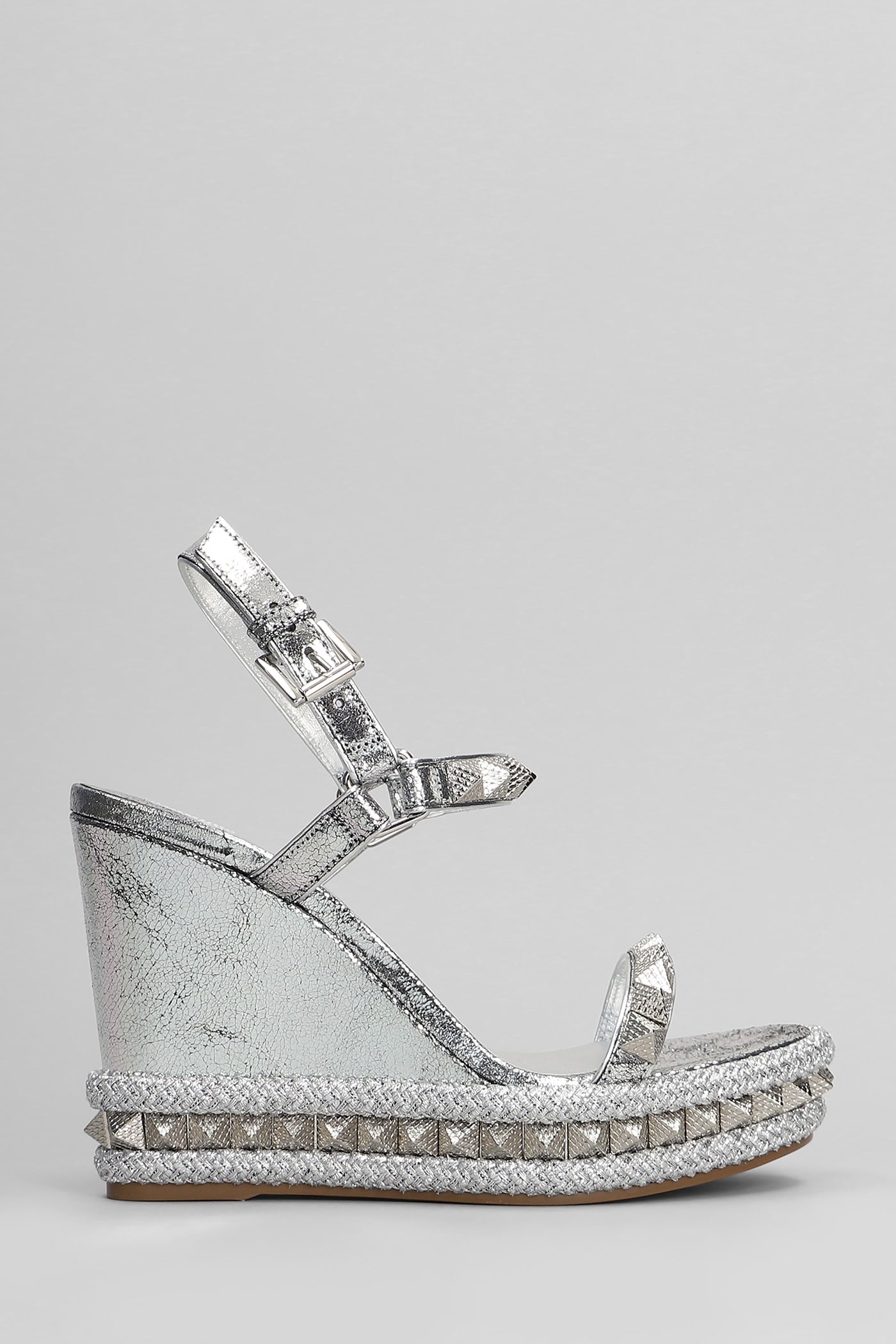 Pyraclou 110 Sandals In Silver Leather