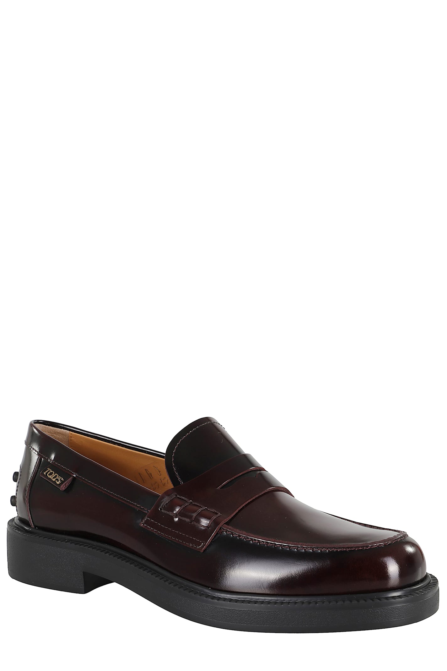 Tod's Mustard Gomma 20l Moccasins With Grommet-accented Heel In Brown