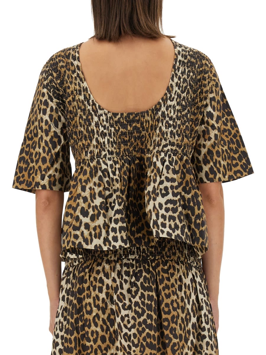 GANNI ANIMAL PRINT TOP 