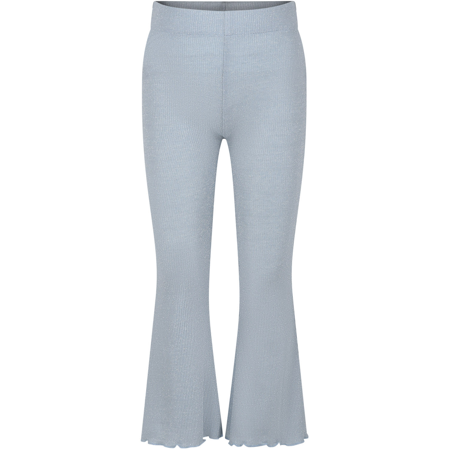 Shop Caffe' D'orzo Light Blue Trousers For Girl With Lurex