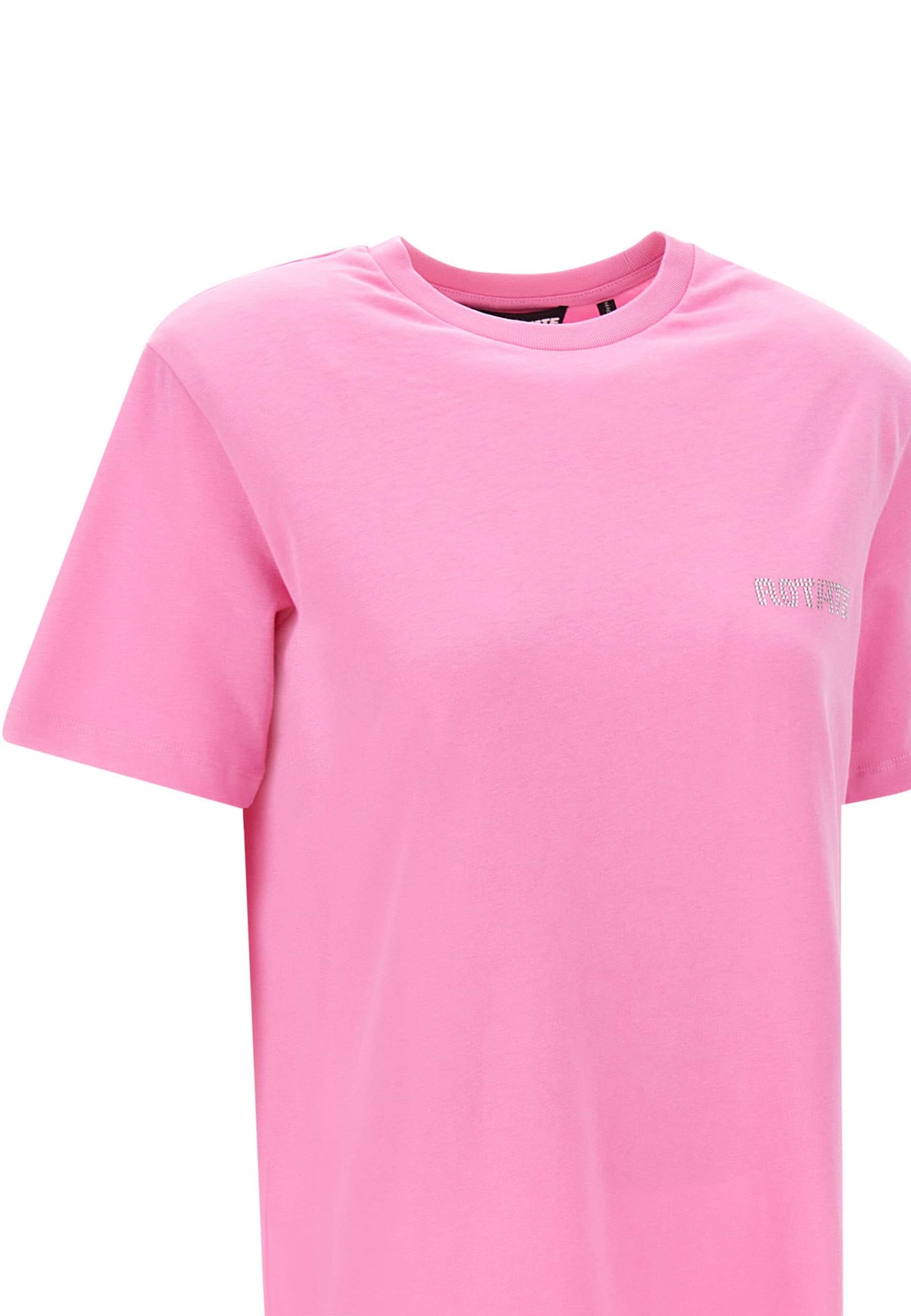 Shop Rotate Birger Christensen Aja Cotton T-shirt In Begonia Pink