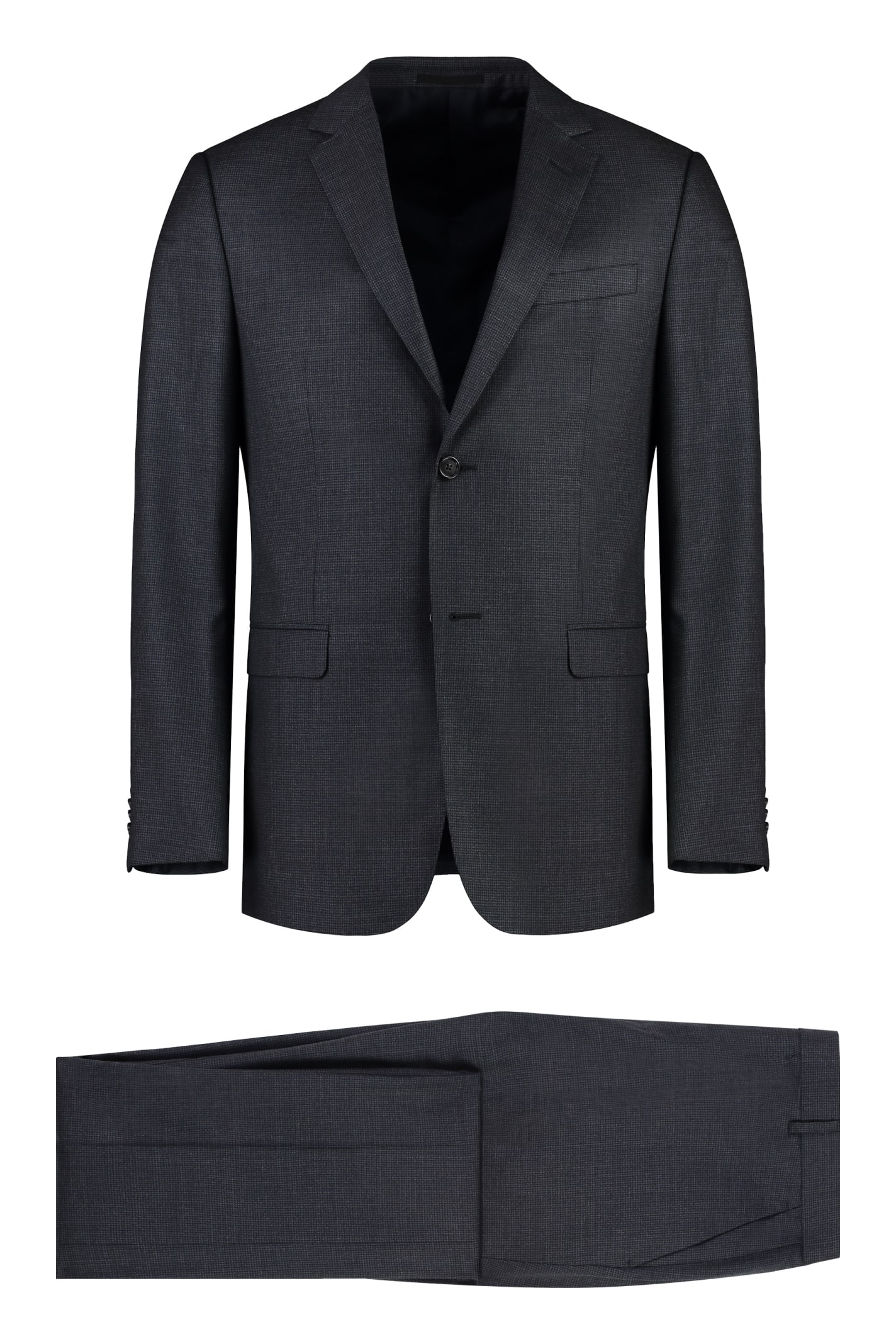 Shop Z Zegna Wool Two-pieces Suit In Blue