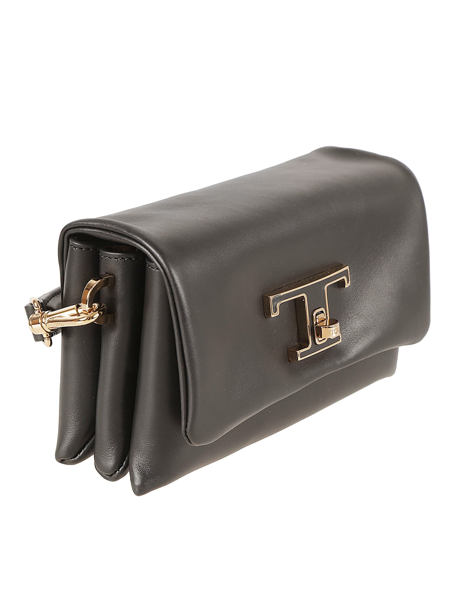 Shop Tod's Soft T Micro Crossbody Bag In Black