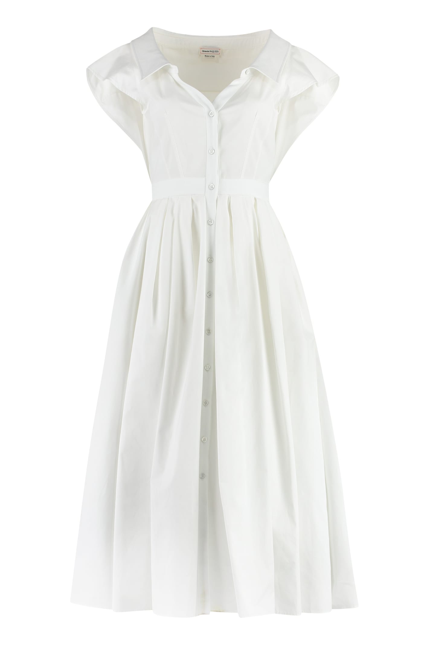 Alexander Mcqueen Cotton Long Dress In White
