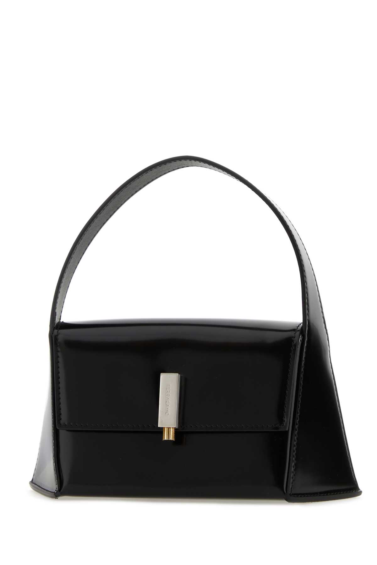 Ferragamo Black Leather Mini Prisma Handbag In Nero