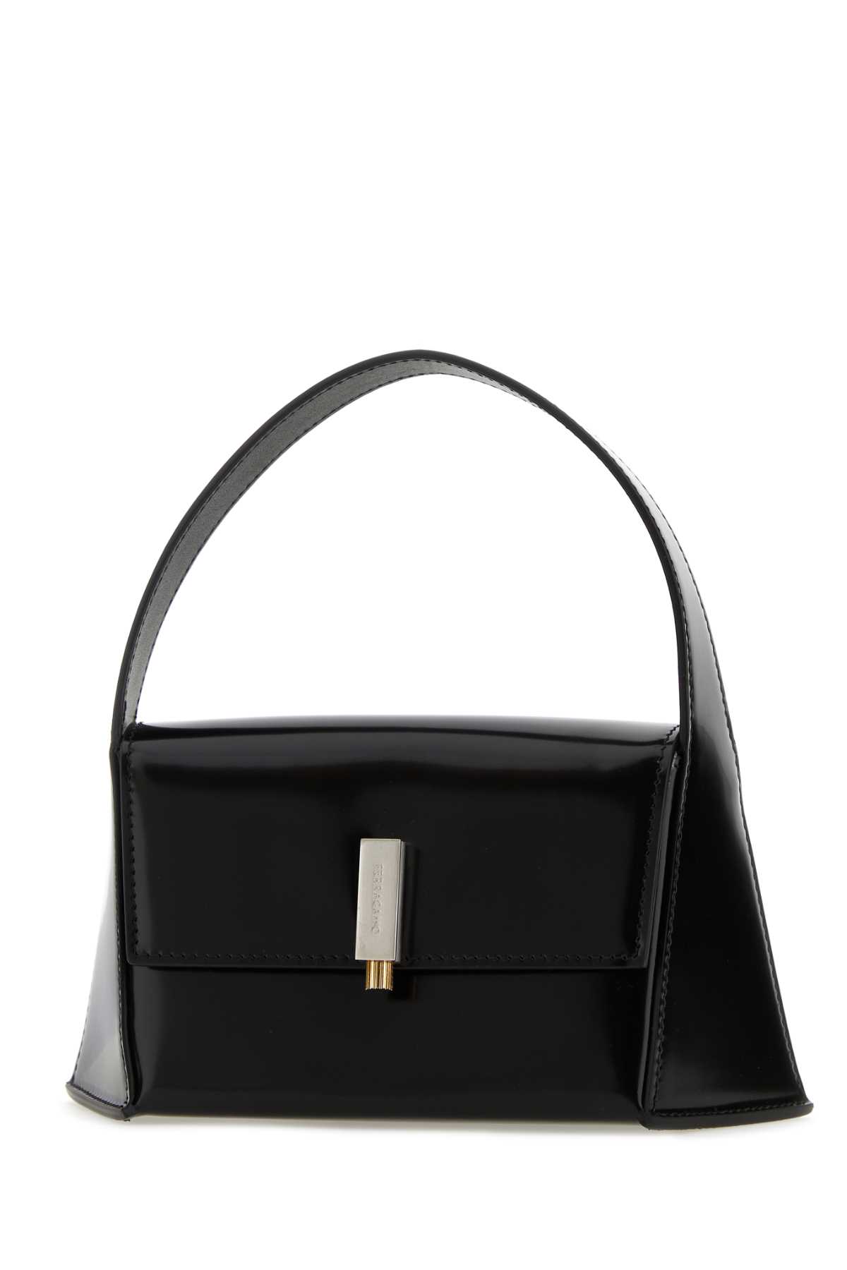 Shop Ferragamo Black Leather Mini Prisma Handbag In Nero