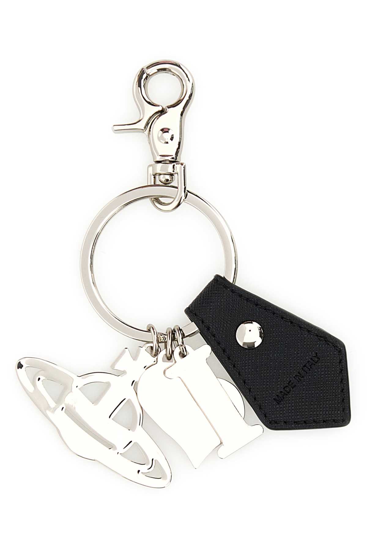 Vivienne Westwood Multicolor Metal Keyring In Black