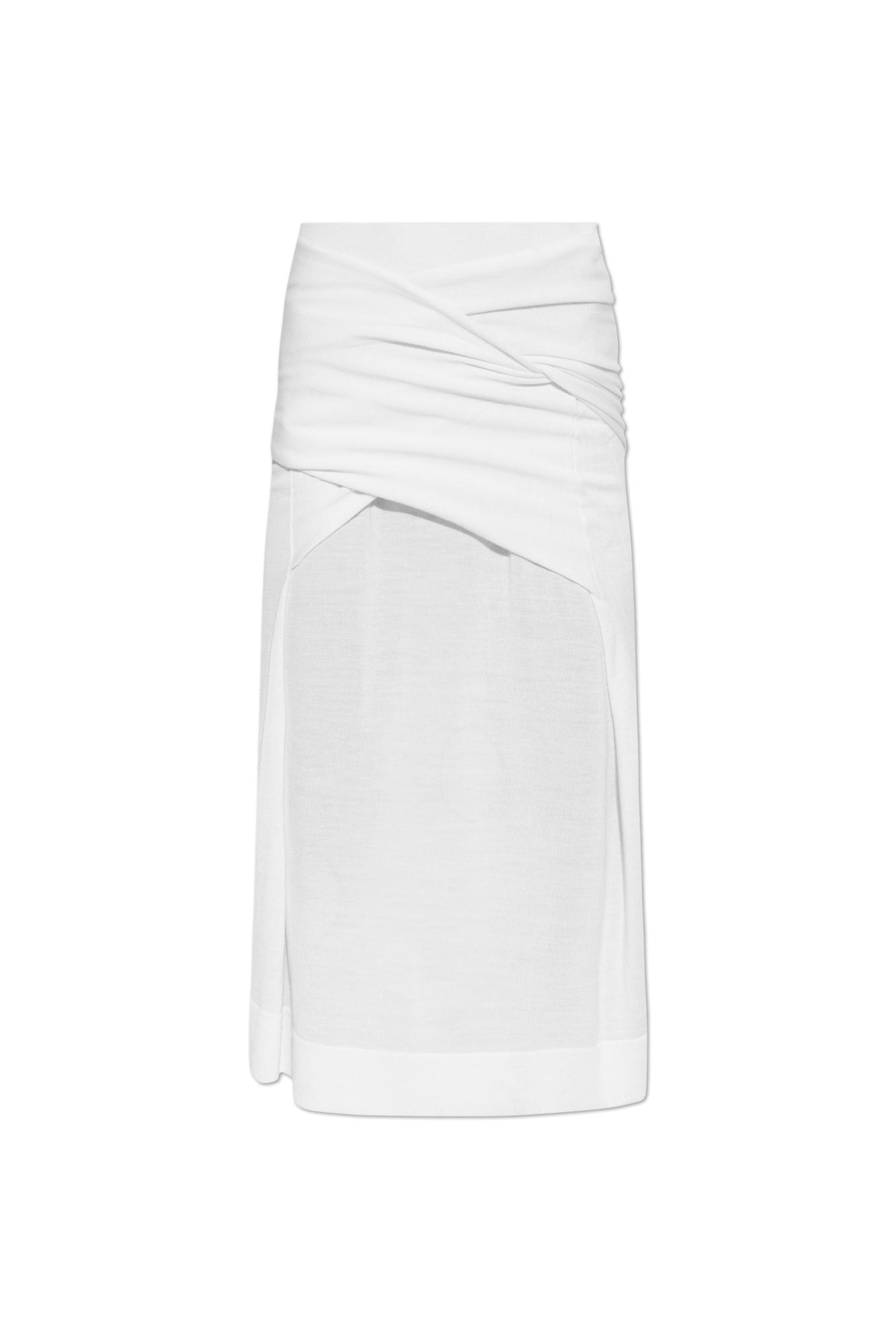 Shop Totême Toteme Draped Skirt In 059 Off White