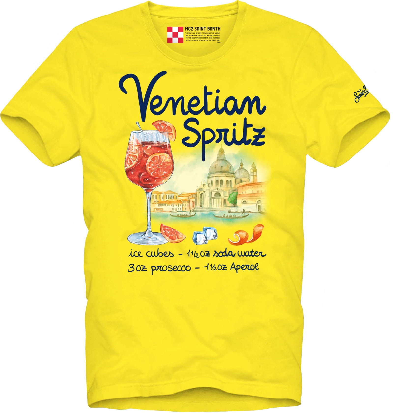 MC2 Saint Barth Venetian Spritz Print Man Yellow T-shirt
