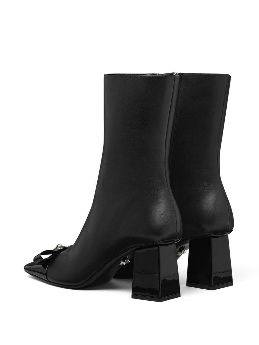 Shop Versace Booties T.70 Calf Leather In P Black Palladium