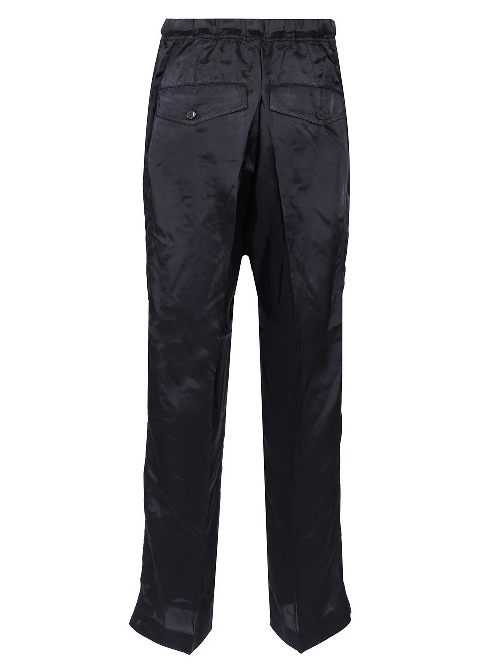 Dries Van Noten Viscose Drawstring Pants Trousers Blue In Blue