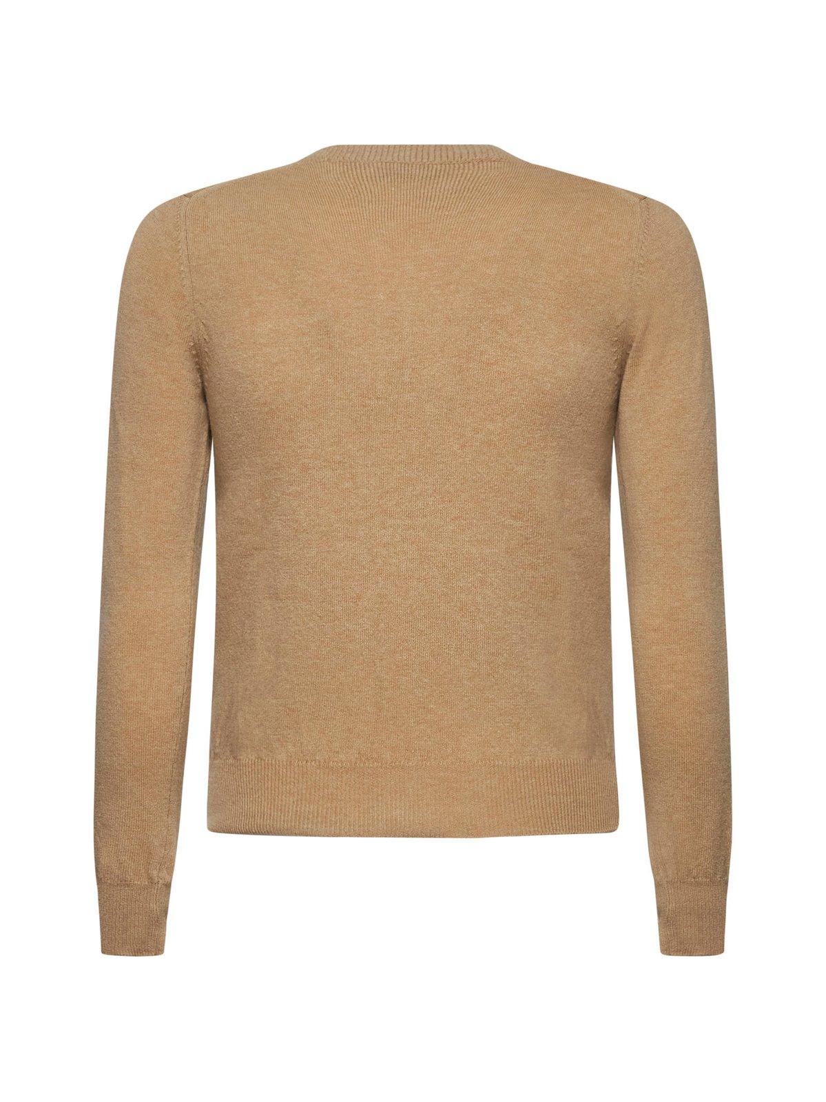 Shop Comme Des Garçons Play Heart Patch Crewneck Cardigan In Beige