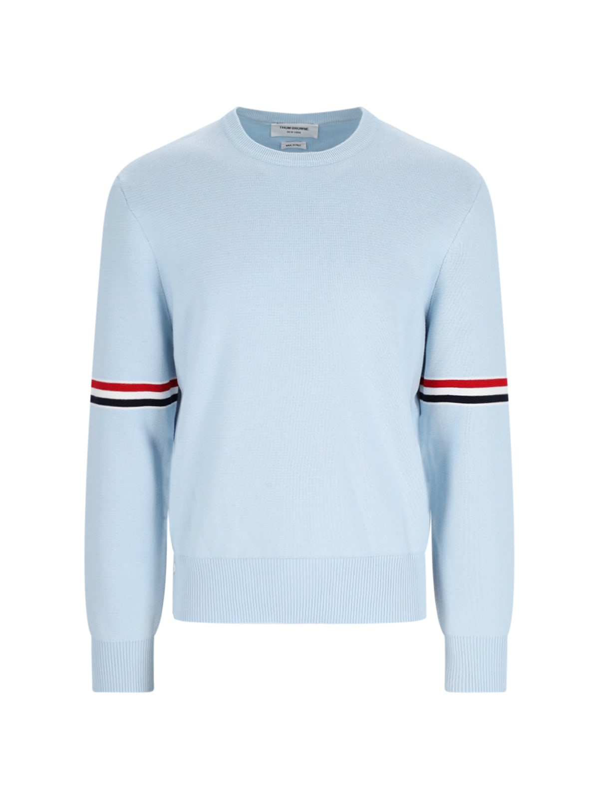 Shop Thom Browne Logo Sweater In Light Blue
