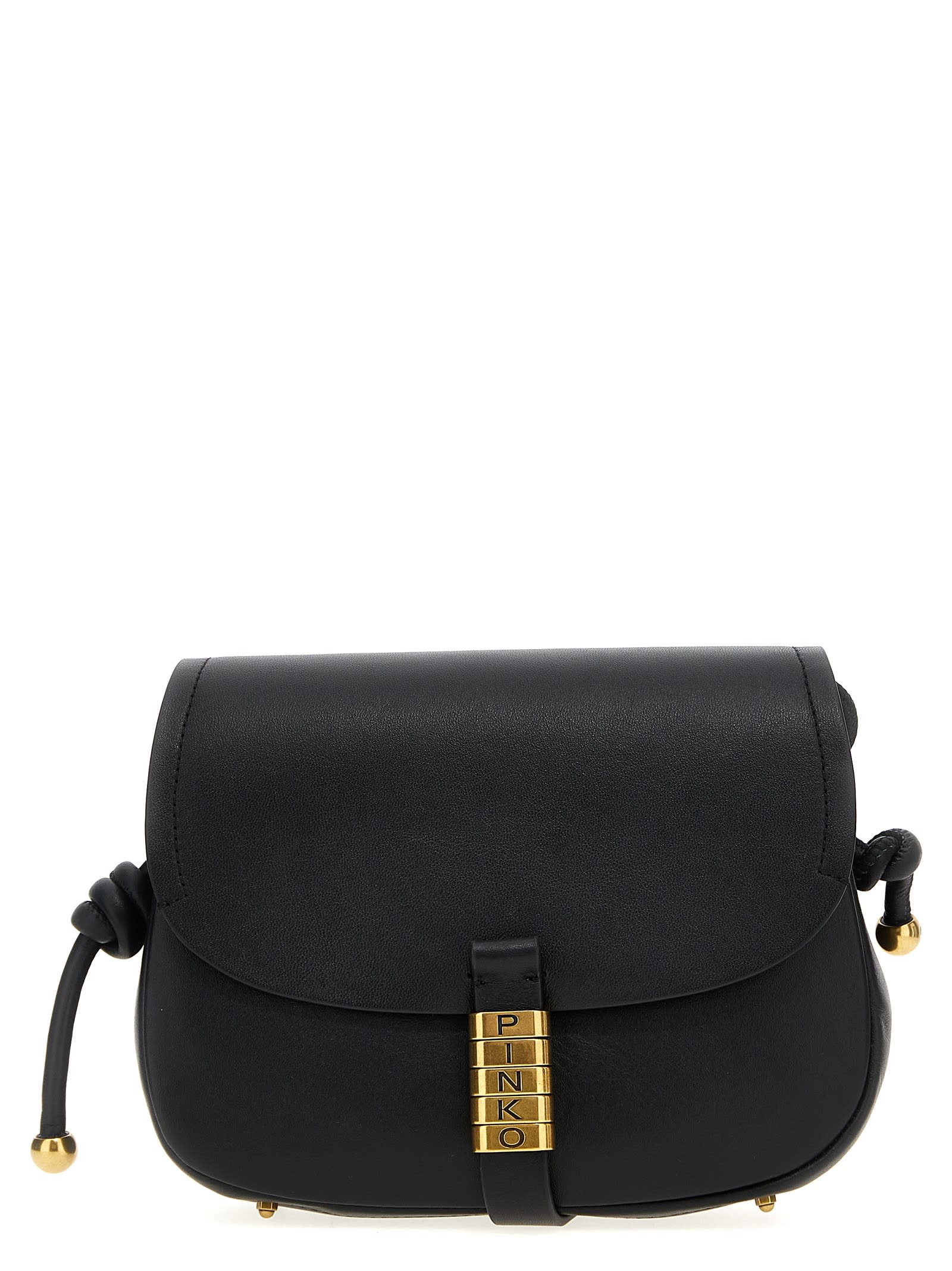 Shop Pinko Saddle Mini Crossbody Bag In Black