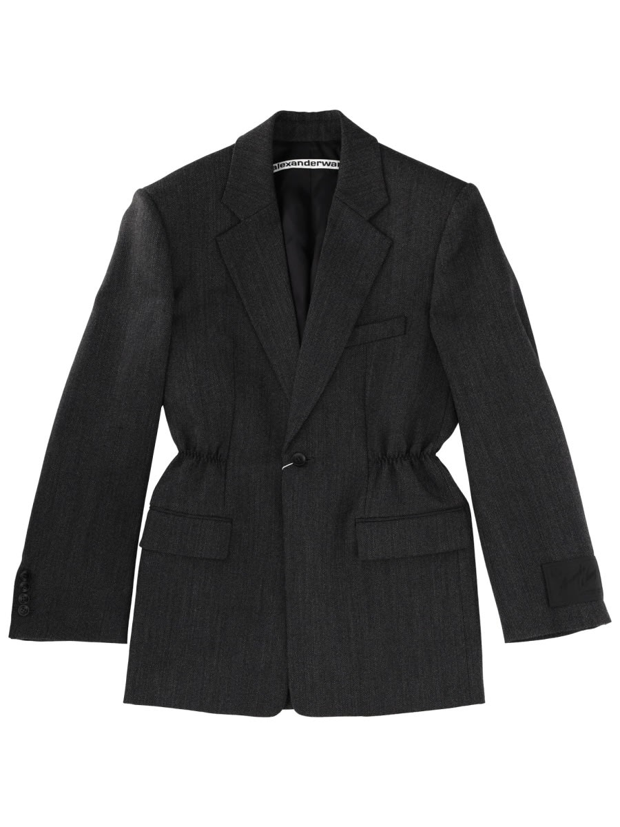 Alexander Wang Wool Blazer In Gray