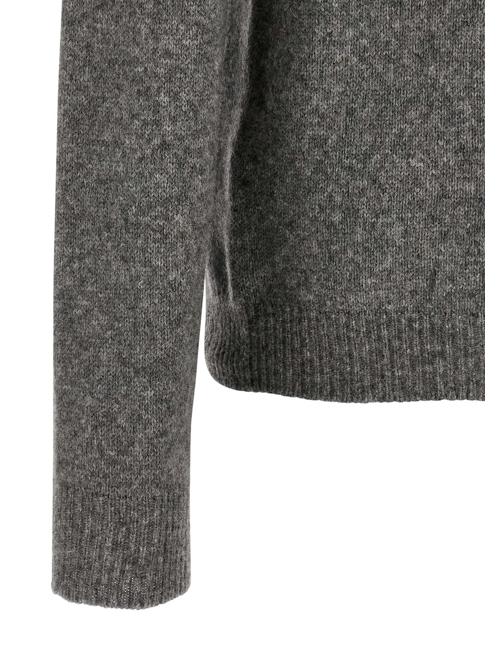 Roberto Collina Textured Knit Hooded Sweater In Medium Grey In Gray