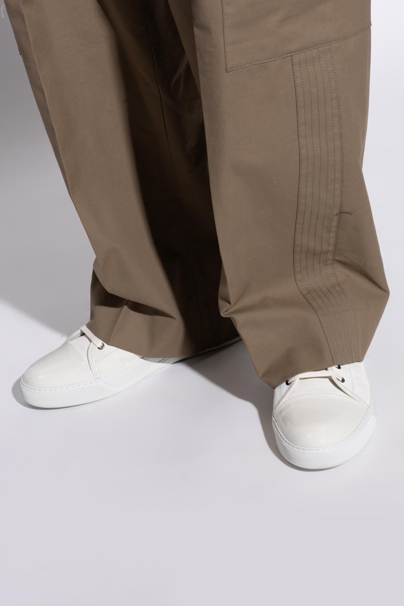 Lanvin Suede Sneakers In Ecru