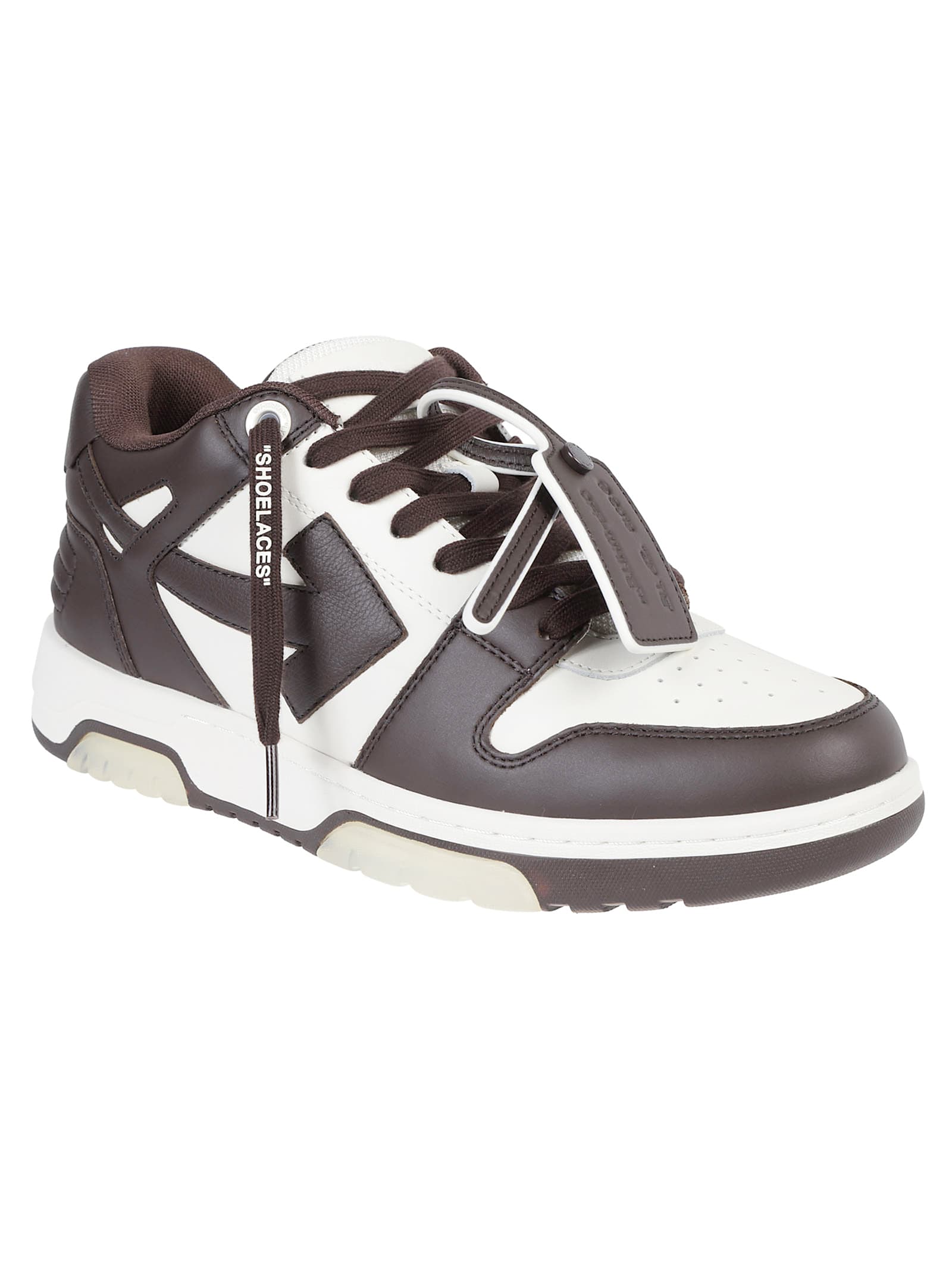 Off-white Out Of Office Leather Sneakers In Brown