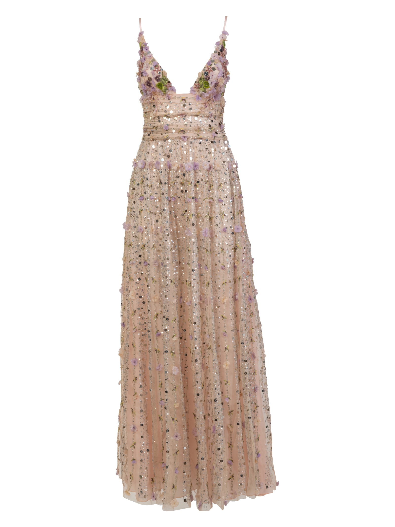 Amen Long Dress With Embroidery
