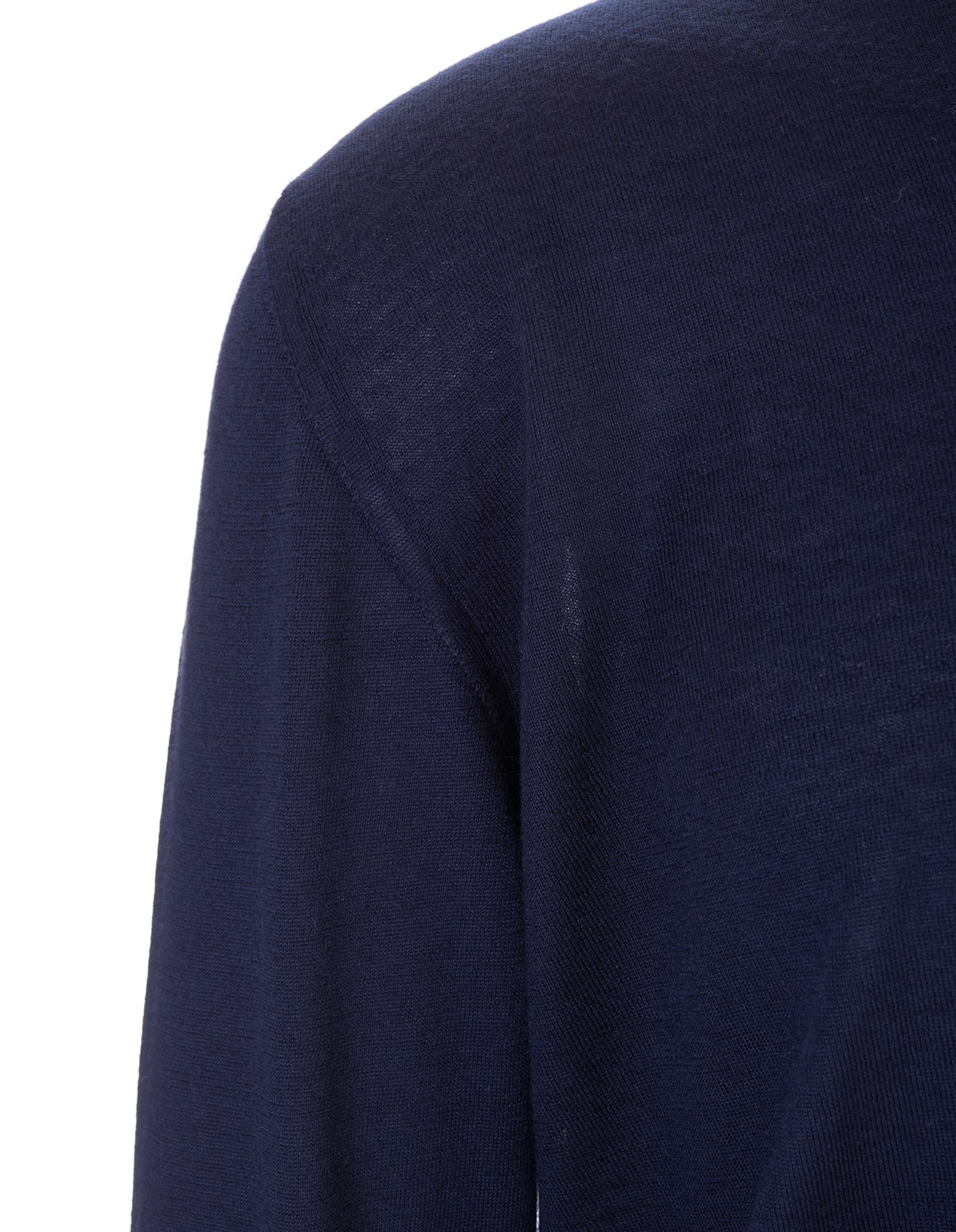 Shop Fedeli Man Navy Blue Cashmere Pullover With V-neck