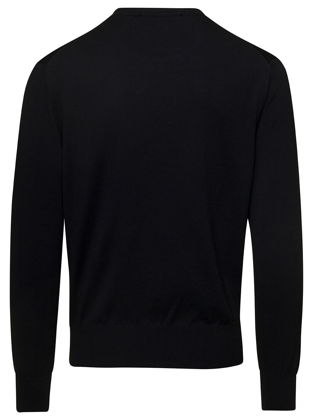 Shop Vivienne Westwood Black Crewneck Sweater With Embroidered Logo In Wool Blend Man