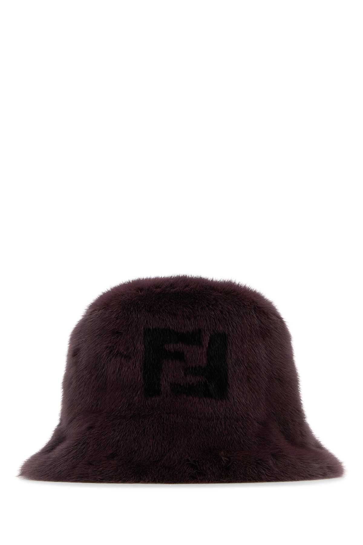 Burgundy Mink Bucket Hat