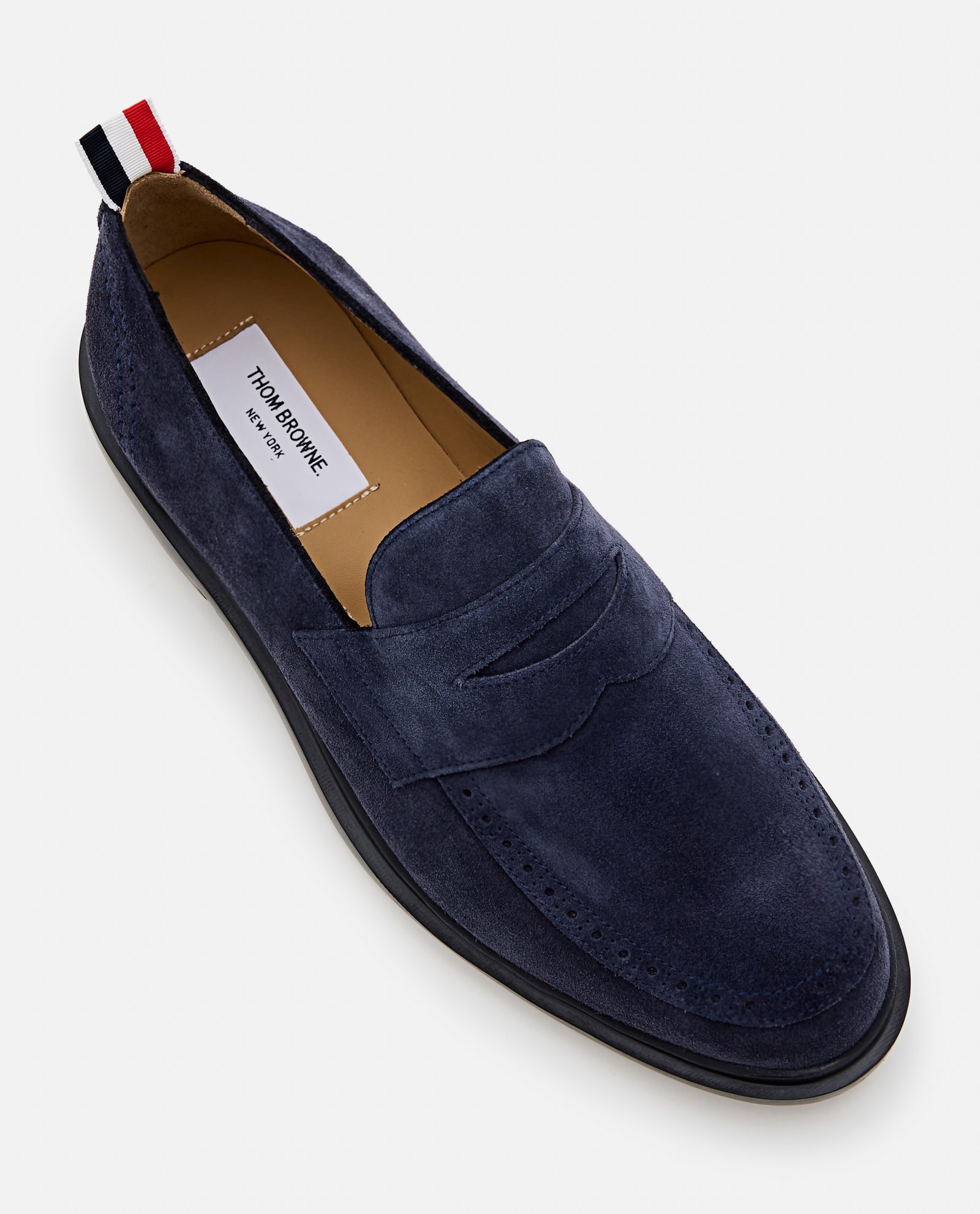 Shop Thom Browne Leather Classic Penny Loafer In Blue