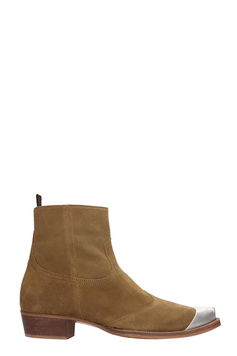 REPRESENT Western Boot High Heels Ankle Boots In Leather Color Suede
