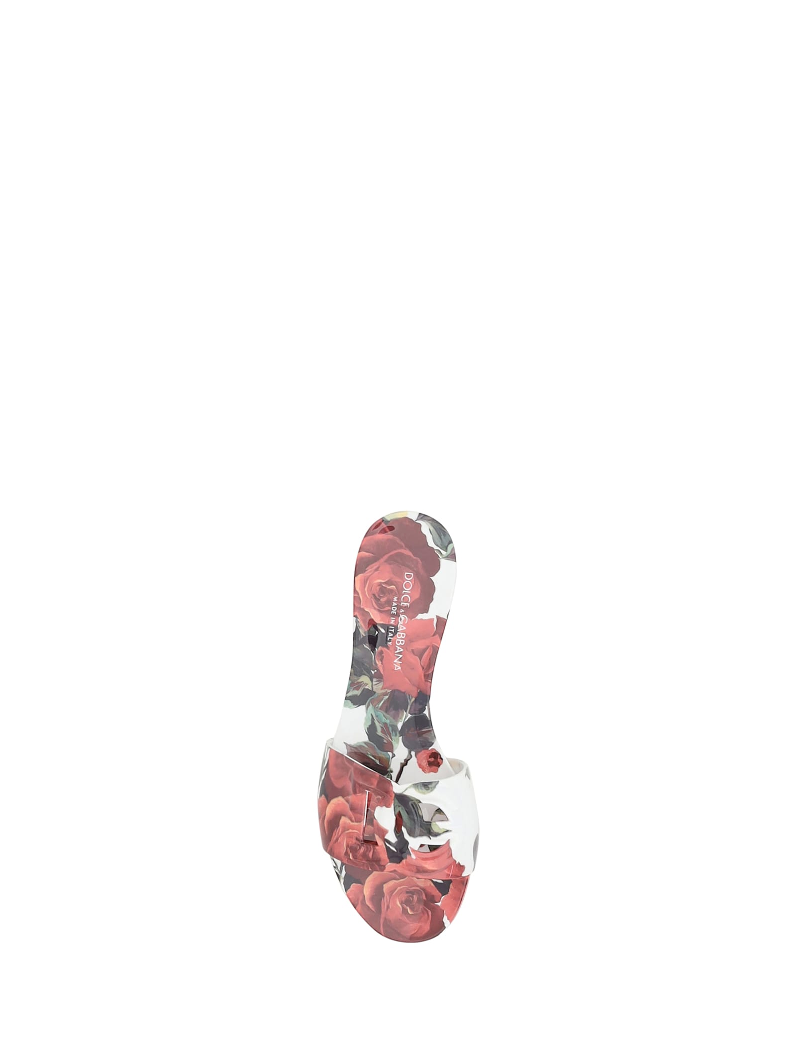 Dolce & Gabbana Women Sandals With Flowers In Rosa Rossa F.bco