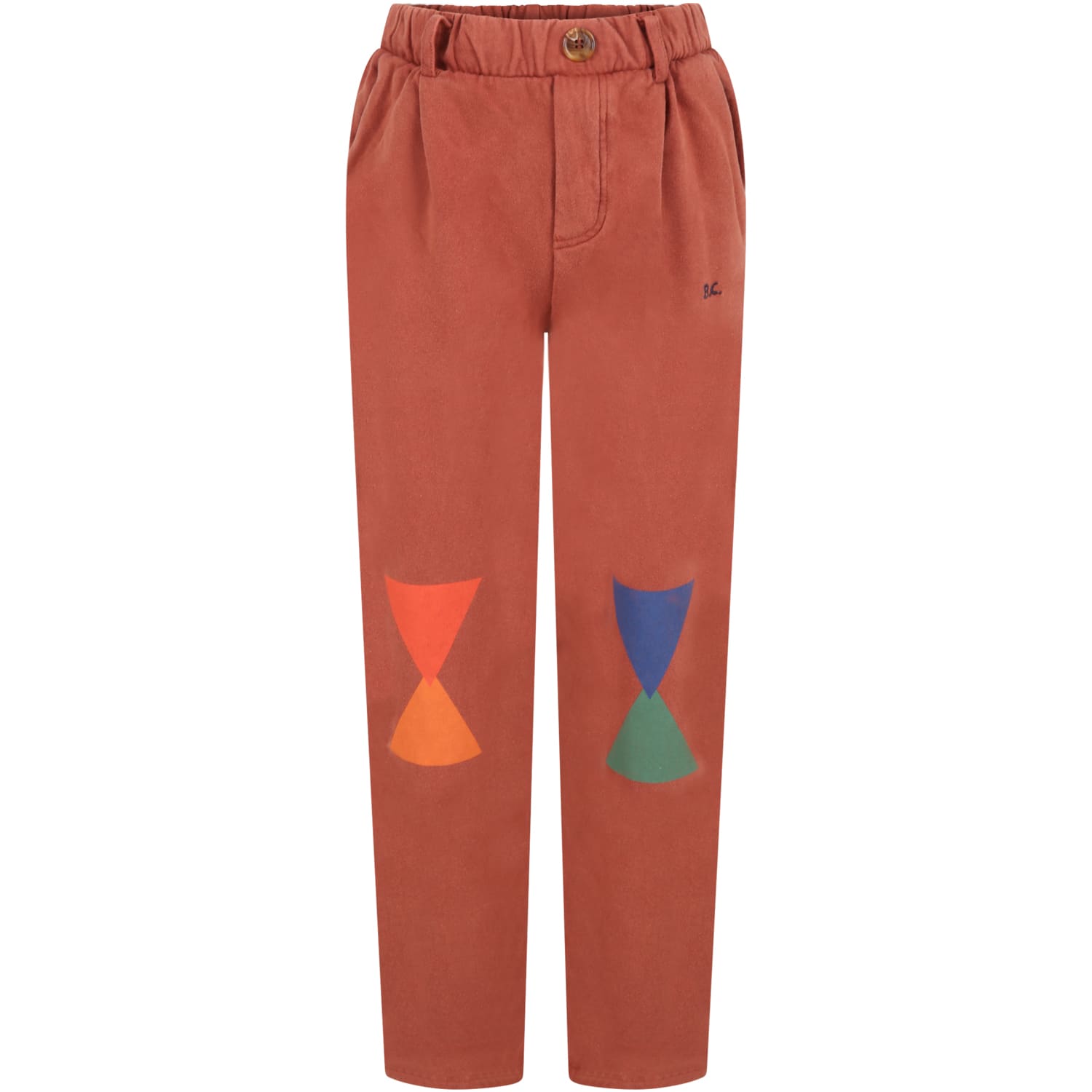 Bobo Choses Brown Sweatpants For Kids With Geometric Figures