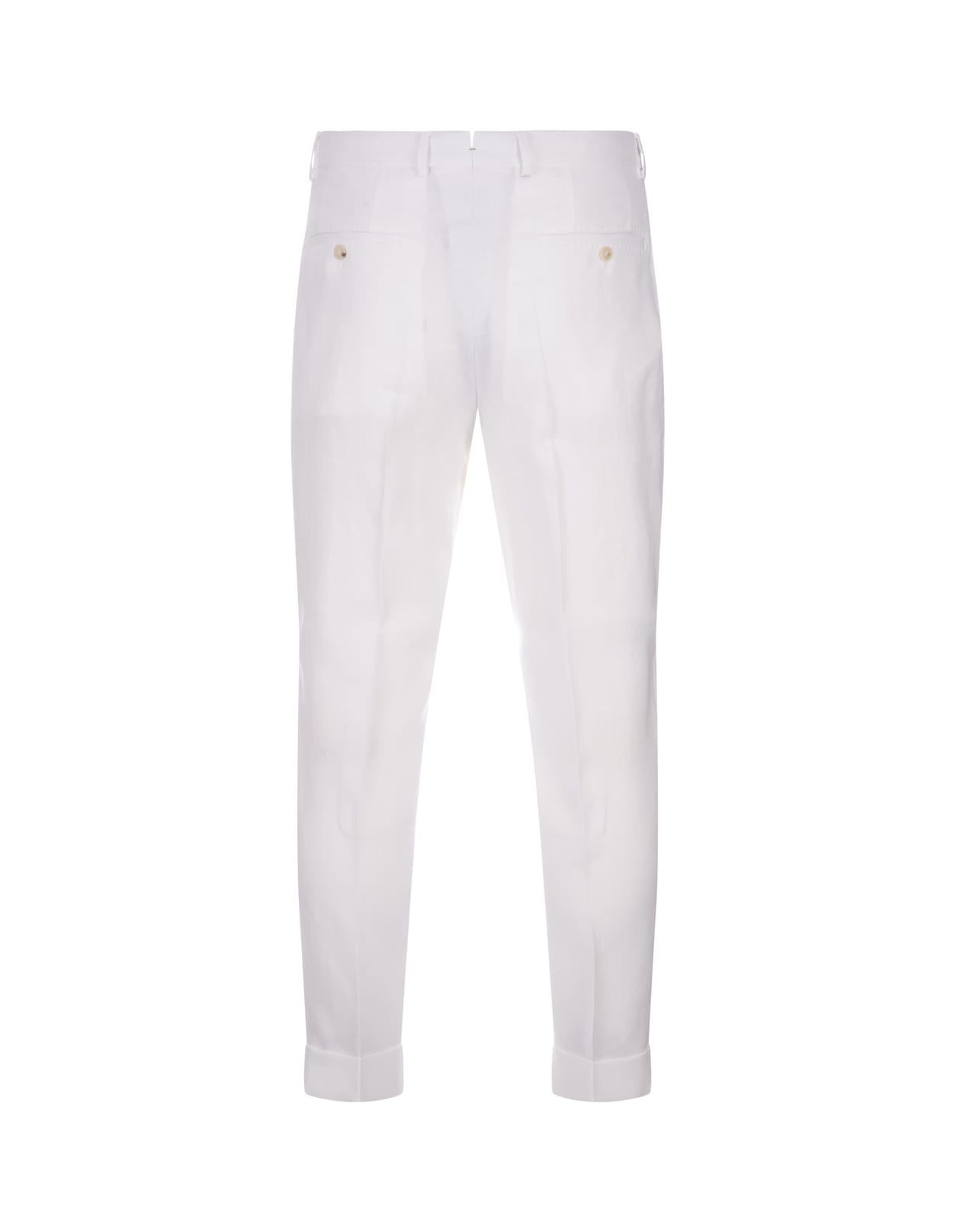 Shop Hugo Boss Relaxed Fit Trousers In White Wrinkle Resistant Linen